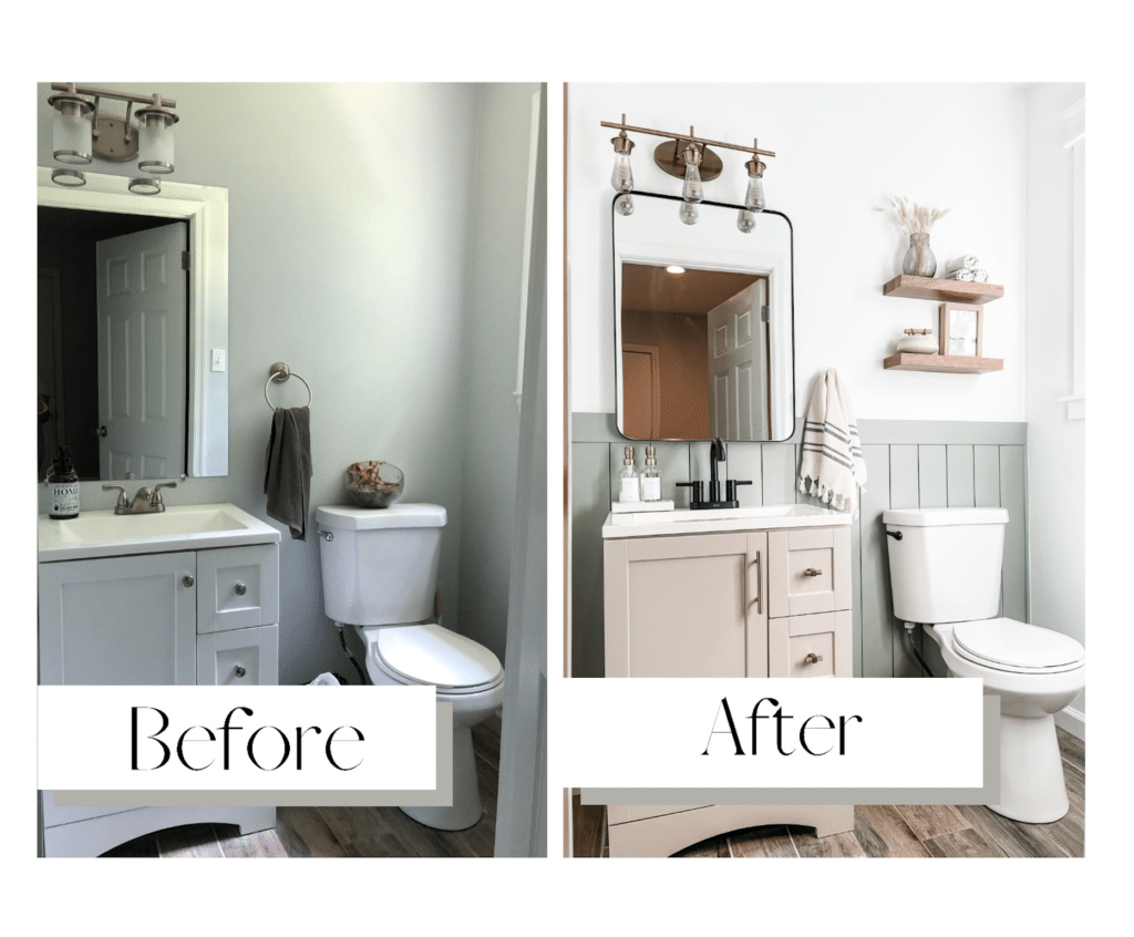 Half Bath Before and After