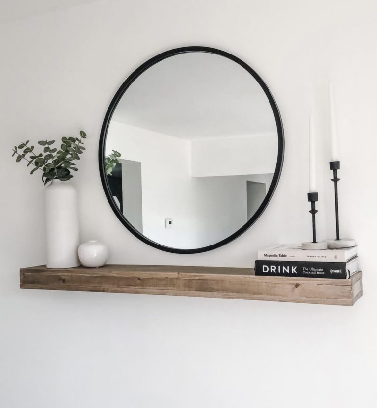 Mirror and shelf decor