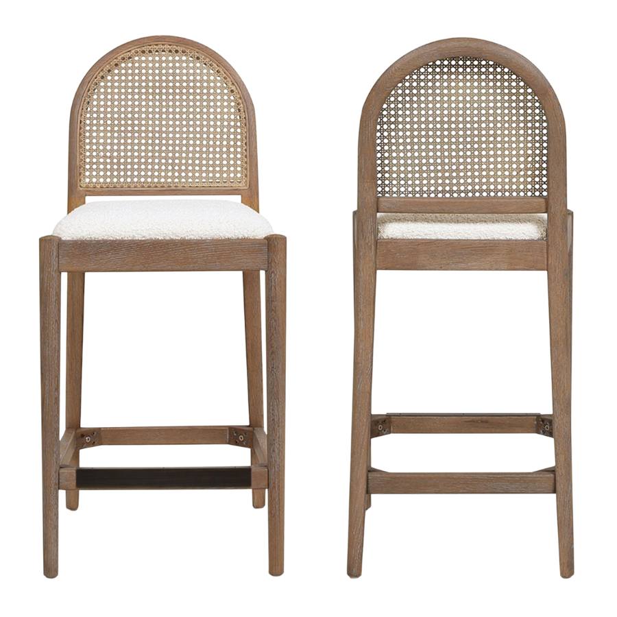 Rattan cane counter stools